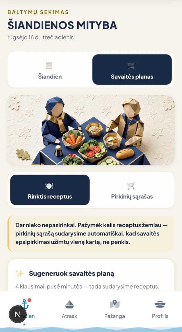 Popajaus savaitės mitybos planas